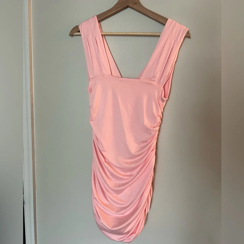 Pink Rouched Mini Dress - Picture 5 of 6